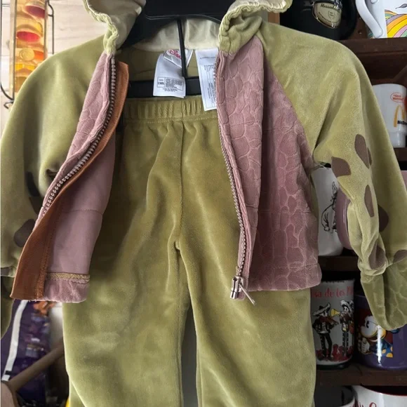 Disney Olive Green and Brown Squirt Turtle Costume Hoodie & Pants 12 months - Picture 6 of 9